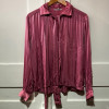 Blouse saint-Laurent vintage soie lavallière rose T3