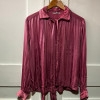 Blouse saint-Laurent vintage soie lavallière rose T3
