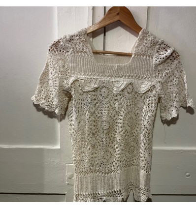Top crochet vintage hippy chic TS