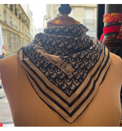 Carré Christian Dior monogramme vintage coton