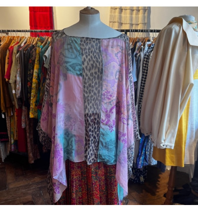 Poncho soie mousseine Galliano