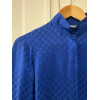 Blouse vintage Christian Dior monogramme soie bleue TM/L