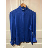 Blouse vintage Christian Dior monogramme soie bleue TM/L
