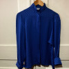 Blouse vintage Christian Dior monogramme soie bleue TM/L
