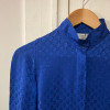 Blouse vintage Christian Dior monogramme soie bleue TM/L