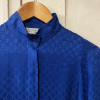 Blouse vintage Christian Dior monogramme soie bleue TM/L
