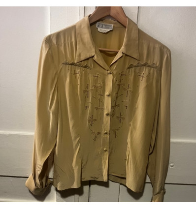 Blouse Emmanuelle Khanh vintage soie TS