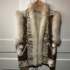 Gilet sans manches renard et soie vintage