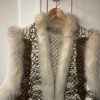 Gilet sans manches renard et soie vintage