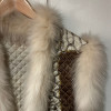Gilet sans manches renard et soie vintage