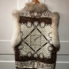 Gilet sans manches renard et soie vintage