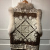 Gilet sans manches renard et soie vintage