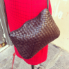 Petit sac en cuir tressé chocolat