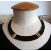 Collier vintage torque or et noir