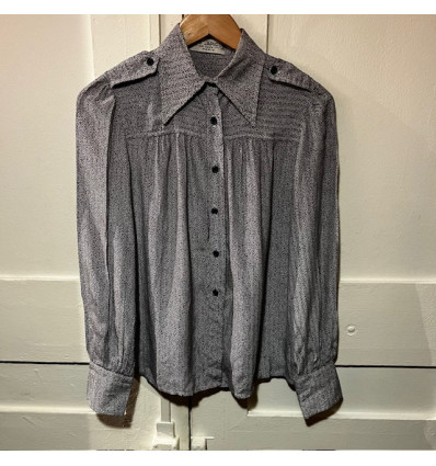 Blouse Ted Lapidus vintage soie style officier TS