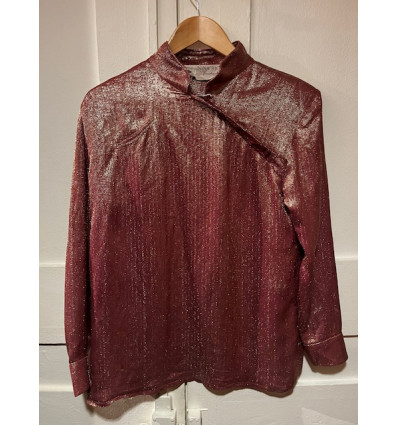 Blouse Nina Ricci vintage lamée rose TM/L