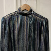 Blouse Ted Lapidus vintage soie lamée rayures