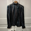 Blouse Ted Lapidus vintage soie lamée rayures