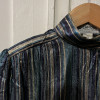 Blouse Ted Lapidus vintage soie lamée rayures