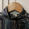 Blouse Ted Lapidus vintage soie lamée rayures
