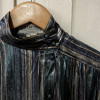 Blouse Ted Lapidus vintage soie lamée rayures