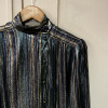 Blouse Ted Lapidus vintage soie lamée rayures