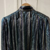 Blouse Ted Lapidus vintage soie lamée rayures