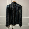 Blouse Ted Lapidus vintage soie lamée rayures