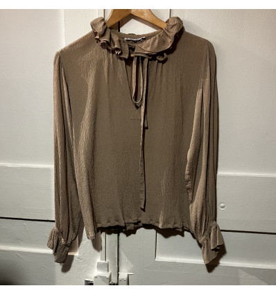 Blouse Saint Laurent vintage soie frou frou T38