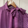 Blouse Saint-Laurent vintage soie parme lavallière
