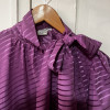 Blouse Saint-Laurent vintage soie parme lavallière