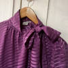 Blouse Saint-Laurent vintage soie parme lavallière