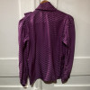 Blouse Saint-Laurent vintage soie parme lavallière