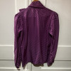 Blouse Saint-Laurent vintage soie parme lavallière