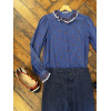 Blouse Lanvin vintage soie col volanté
