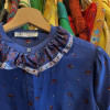 Blouse Lanvin vintage soie col volanté