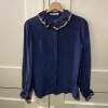 Blouse Lanvin vintage soie col volanté