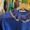 Blouse Lanvin vintage soie col volanté