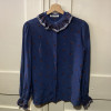 Blouse Lanvin vintage soie col volanté