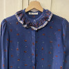 Blouse Lanvin vintage soie col volanté