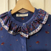 Blouse Lanvin vintage soie col volanté