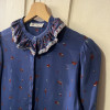 Blouse Lanvin vintage soie col volanté