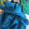 Carré Hermès vintage carreaux turquoise
