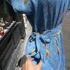 Robe Chacok vintage turquoise 80's TS