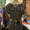 Robe Valentino vintage pois frou-frou T40
