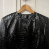 Veste cuir façon crocodile Escada vintage T38