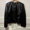 Veste cuir façon crocodile Escada vintage T38