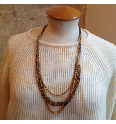 Collier vintage chaine tressée