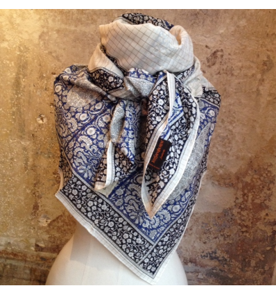 Carré vintage en coton Yves Saint-Laurent lurex