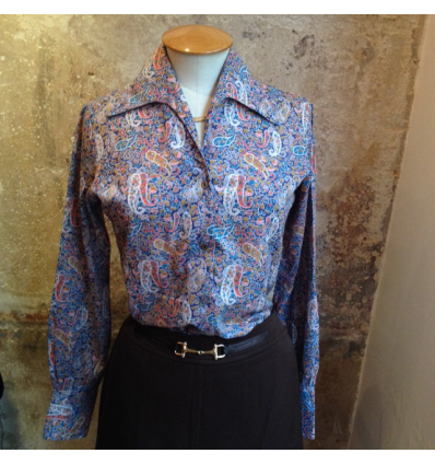 Blouse Saint-Laurent vintage imprimé cachemire seventies